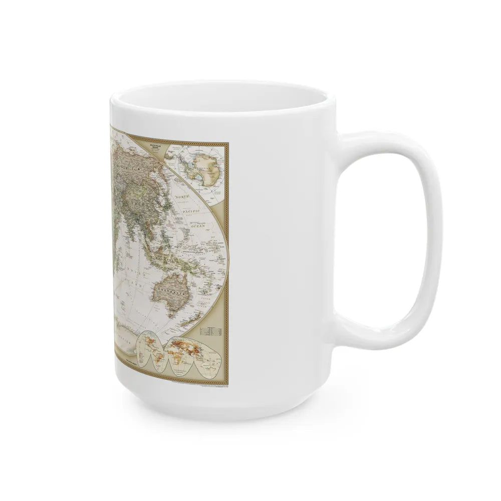 World Map - Political Antique (2007) (Map) White Coffee Mug-Go Mug Yourself