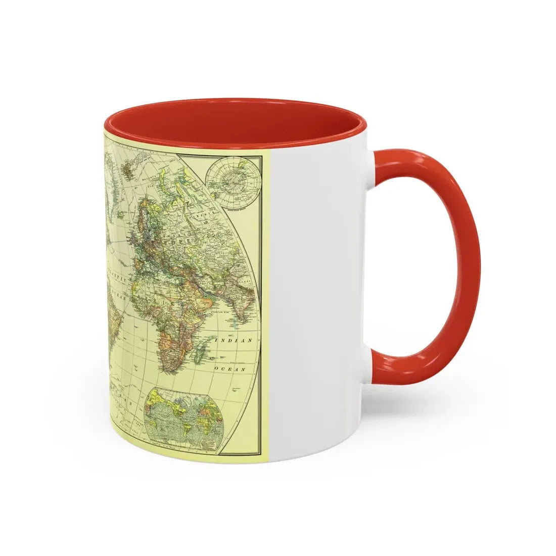 World Map - Political Divisions (1922) (Map) Accent Coffee Mug - Go Mug Yourself