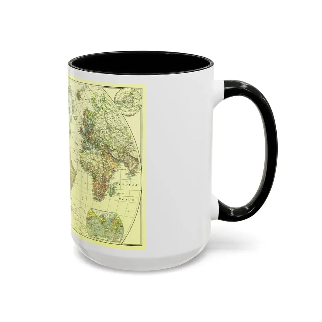 World Map - Political Divisions (1922) (Map) Accent Coffee Mug - Go Mug Yourself