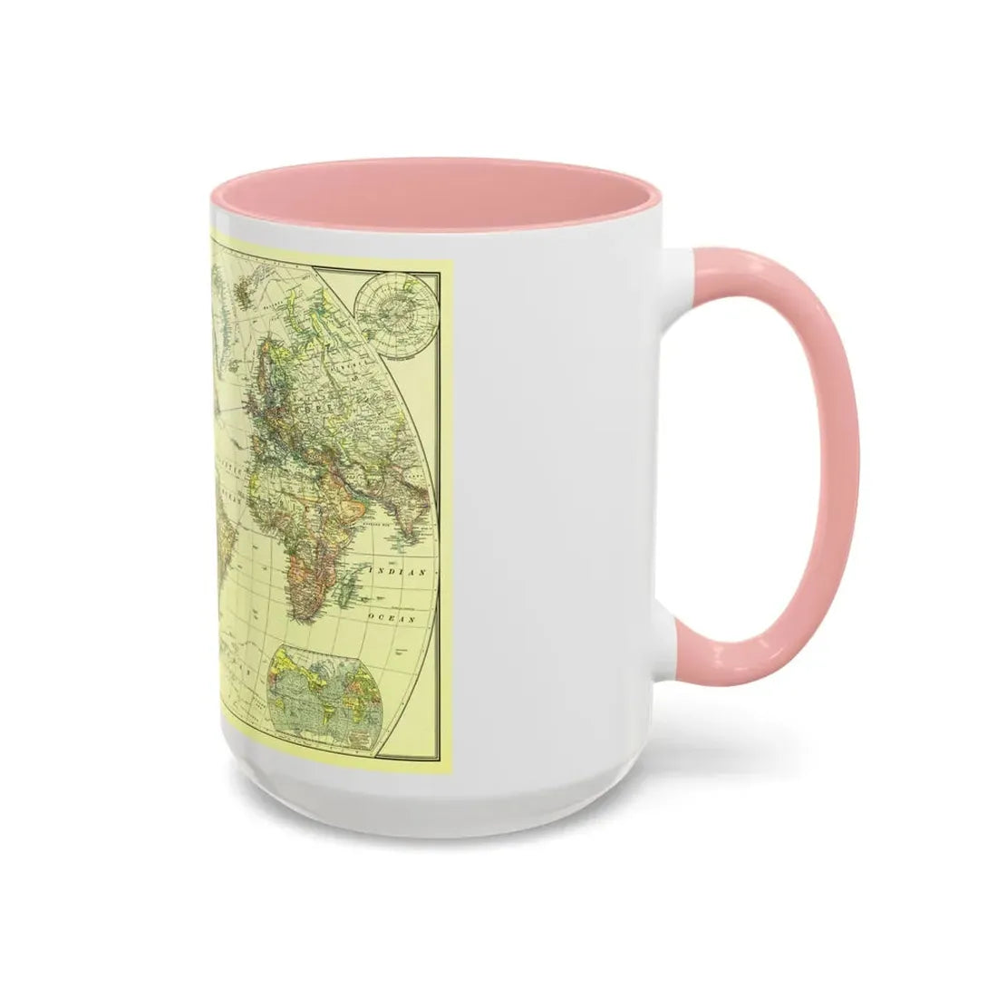 World Map - Political Divisions (1922) (Map) Accent Coffee Mug - Go Mug Yourself