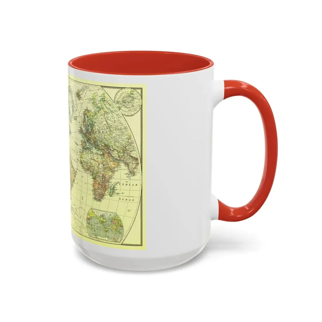 World Map - Political Divisions (1922) (Map) Accent Coffee Mug - Go Mug Yourself