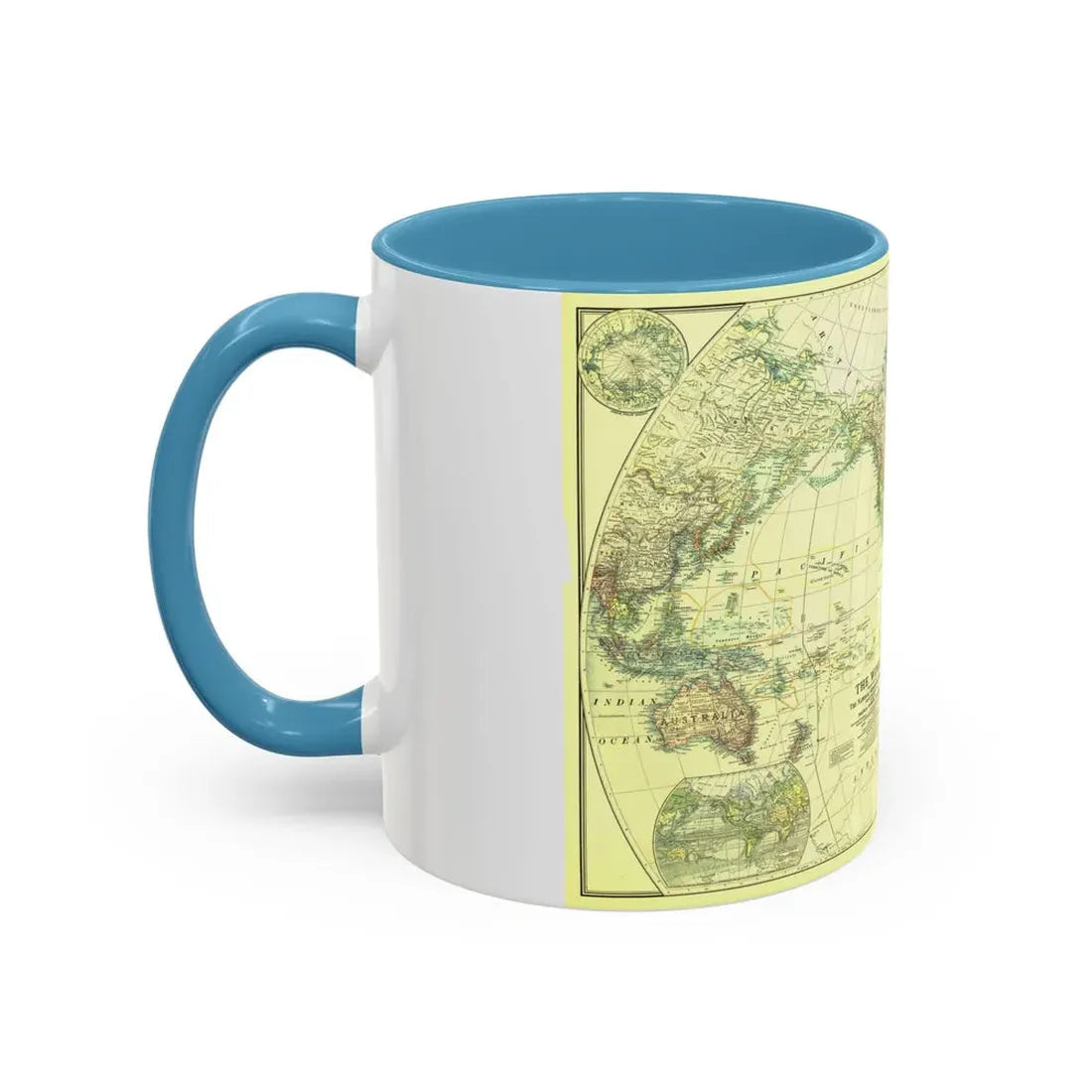 World Map - Political Divisions (1922) (Map) Accent Coffee Mug - Go Mug Yourself