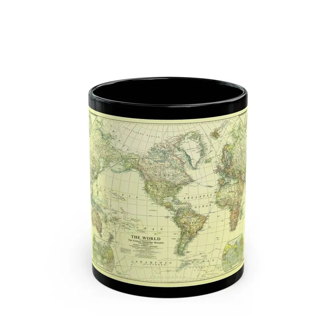World Map - Political Divisions (1922) (Map) Black Coffee Mug 11oz - Go Mug Yourself