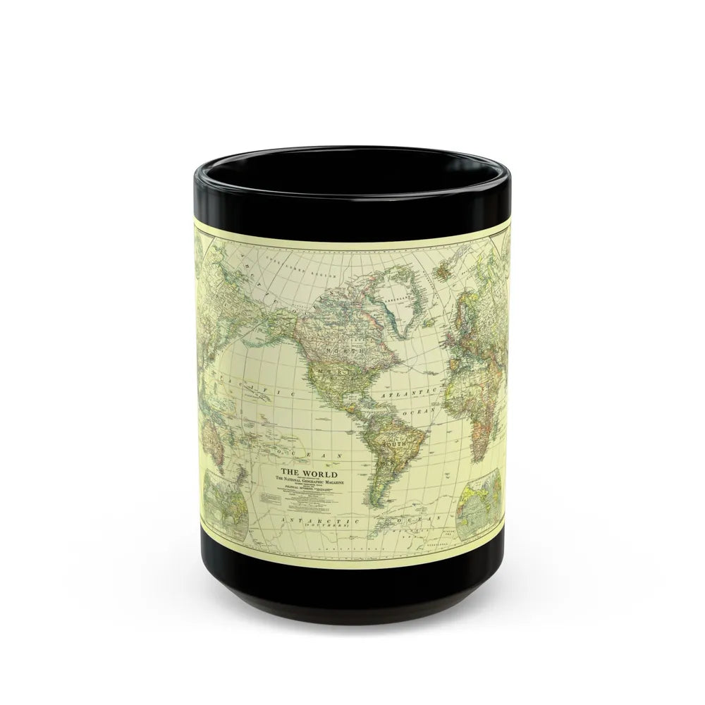 World Map - Political Divisions (1922) (Map) Black Coffee Mug-15oz-Go Mug Yourself