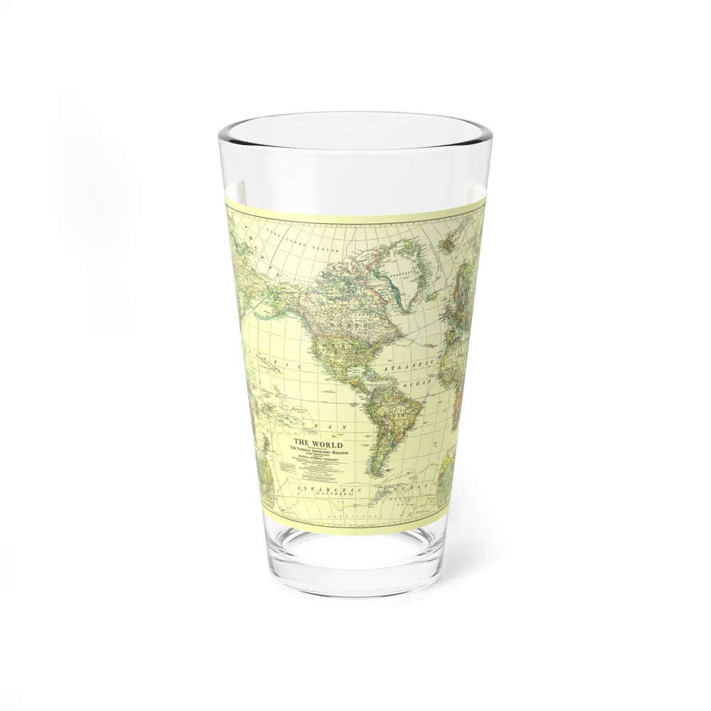 World Map - Political Divisions (1922) (Map) Pint Glass 16oz-16oz-Go Mug Yourself