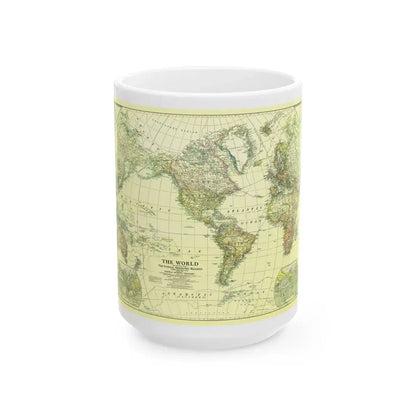 World Map - Political Divisions (1922) (Map) White Coffee Mug 15oz - Go Mug Yourself