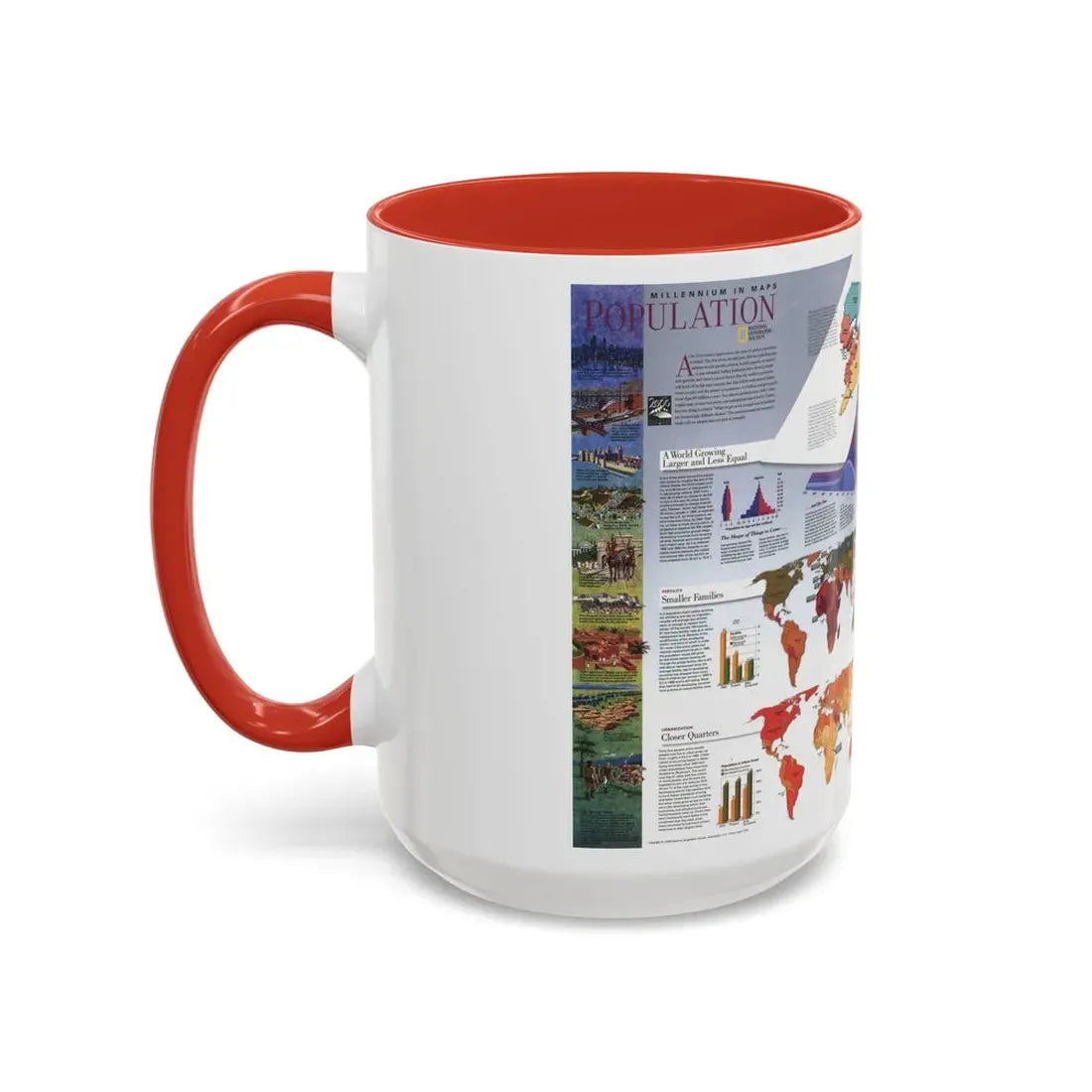 World Map - Population (1998) (Map) Accent Coffee Mug - Go Mug Yourself