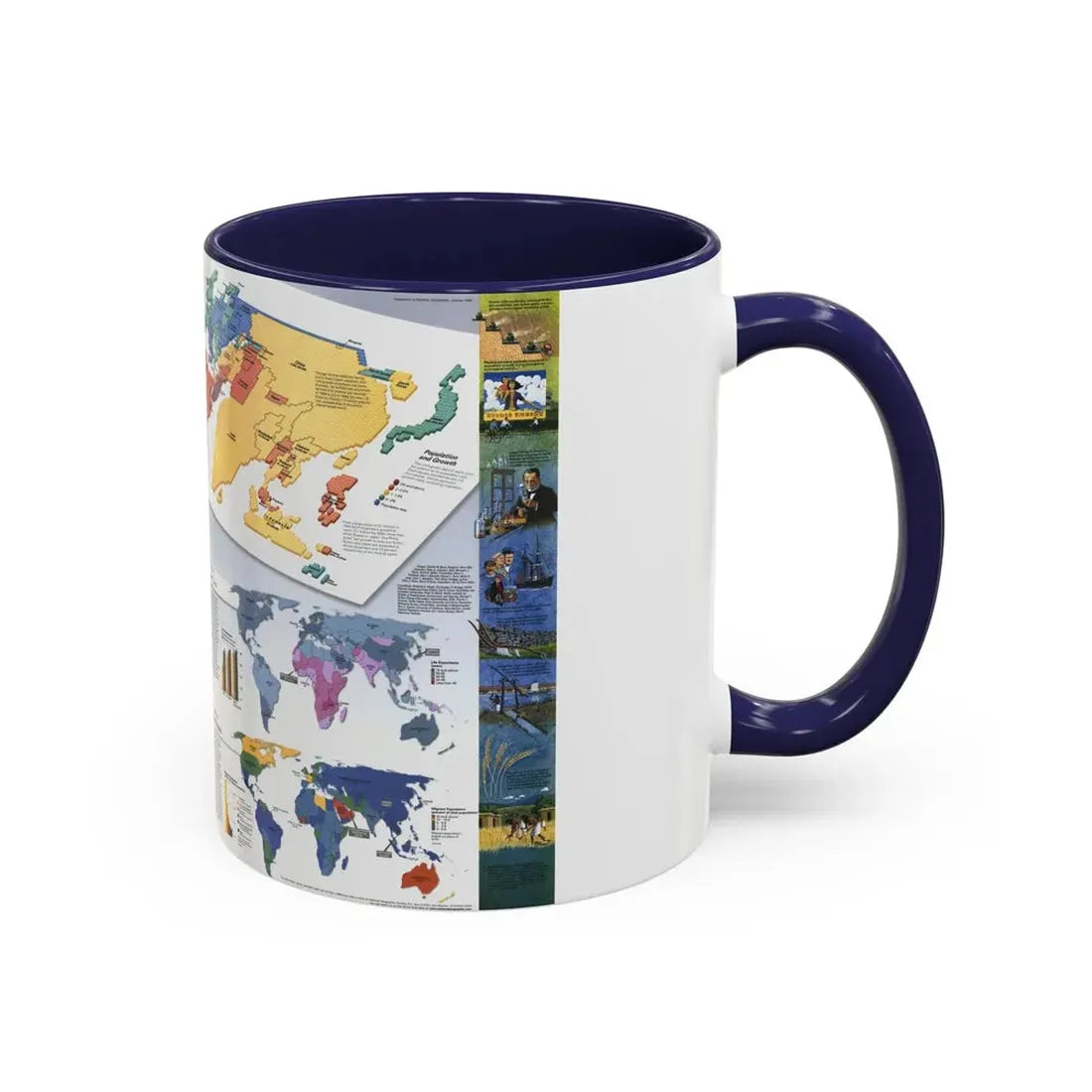 World Map - Population (1998) (Map) Accent Coffee Mug - Go Mug Yourself
