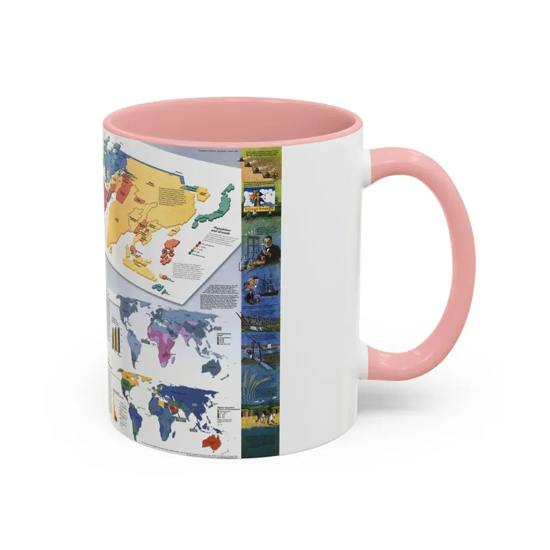 World Map - Population (1998) (Map) Accent Coffee Mug - Go Mug Yourself
