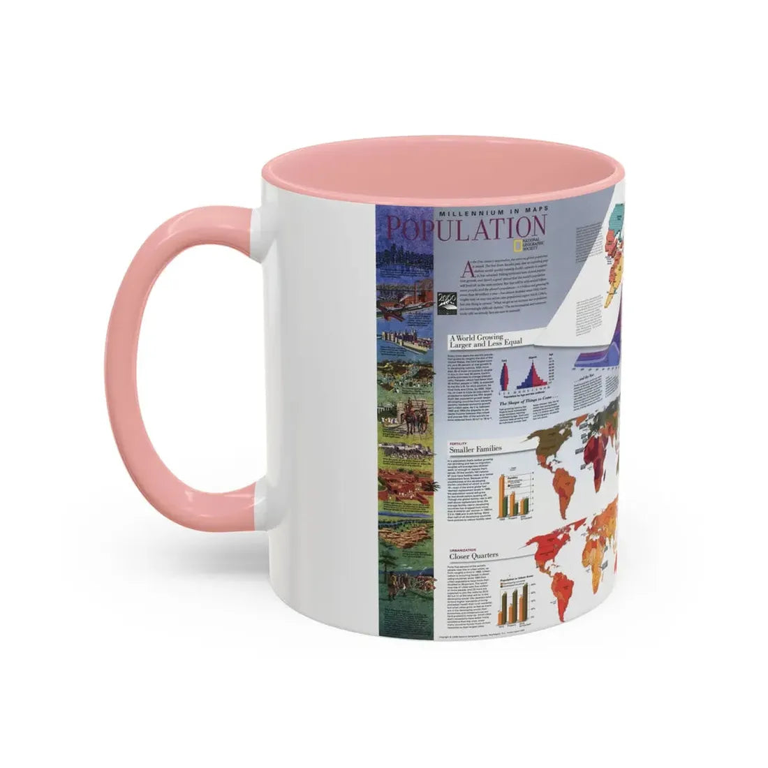 World Map - Population (1998) (Map) Accent Coffee Mug - Go Mug Yourself