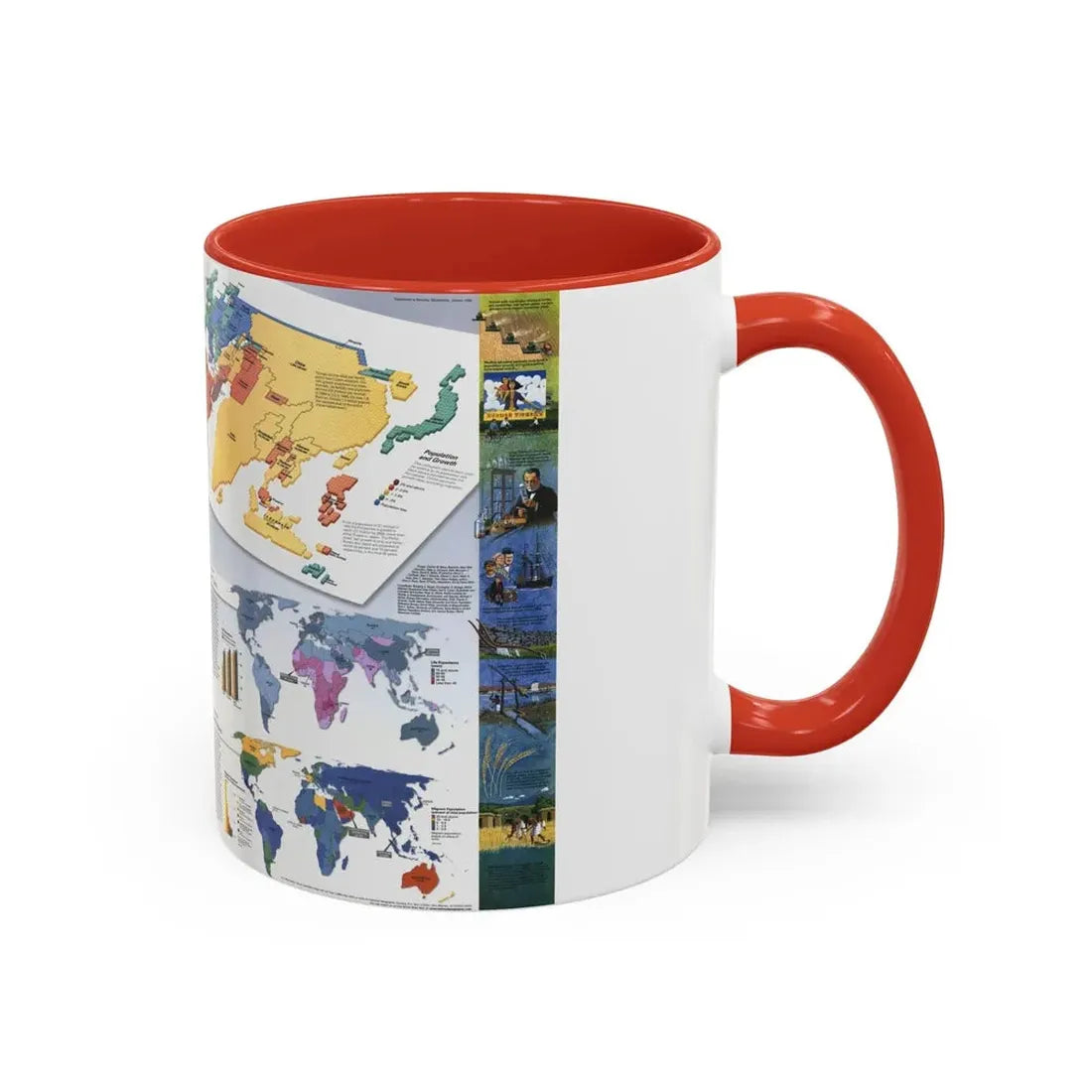 World Map - Population (1998) (Map) Accent Coffee Mug - Go Mug Yourself