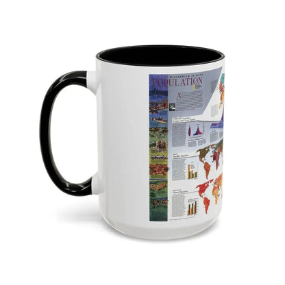 World Map - Population (1998) (Map) Accent Coffee Mug - Go Mug Yourself