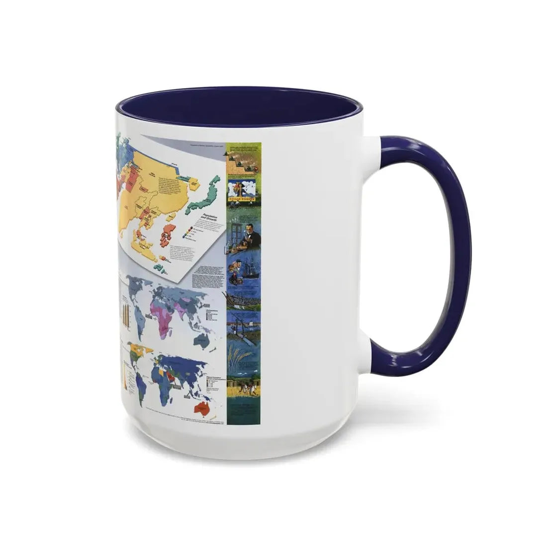 World Map - Population (1998) (Map) Accent Coffee Mug - Go Mug Yourself