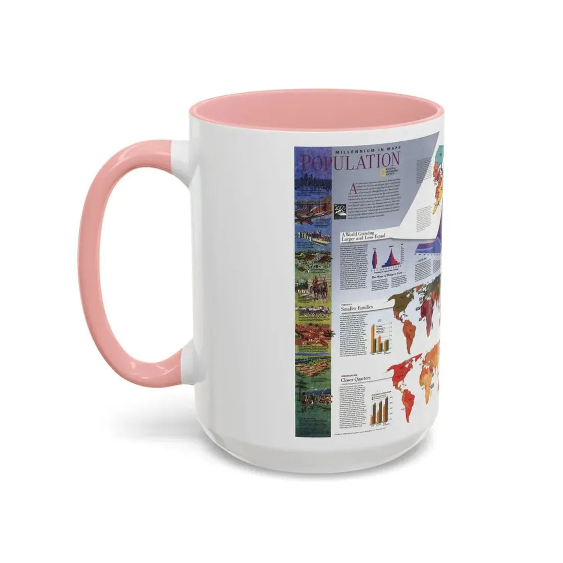 World Map - Population (1998) (Map) Accent Coffee Mug - Go Mug Yourself