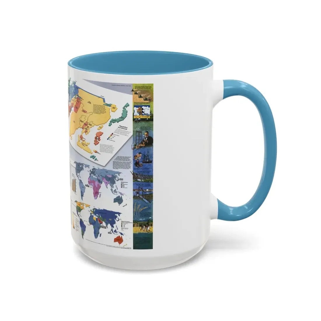 World Map - Population (1998) (Map) Accent Coffee Mug - Go Mug Yourself