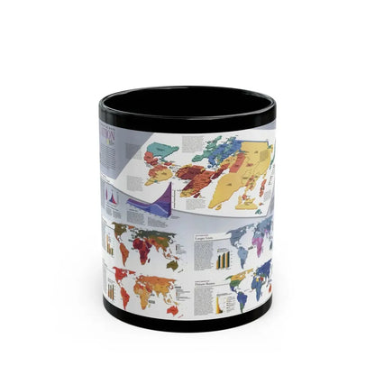 World Map - Population (1998) (Map) Black Coffee Mug 11oz - Go Mug Yourself