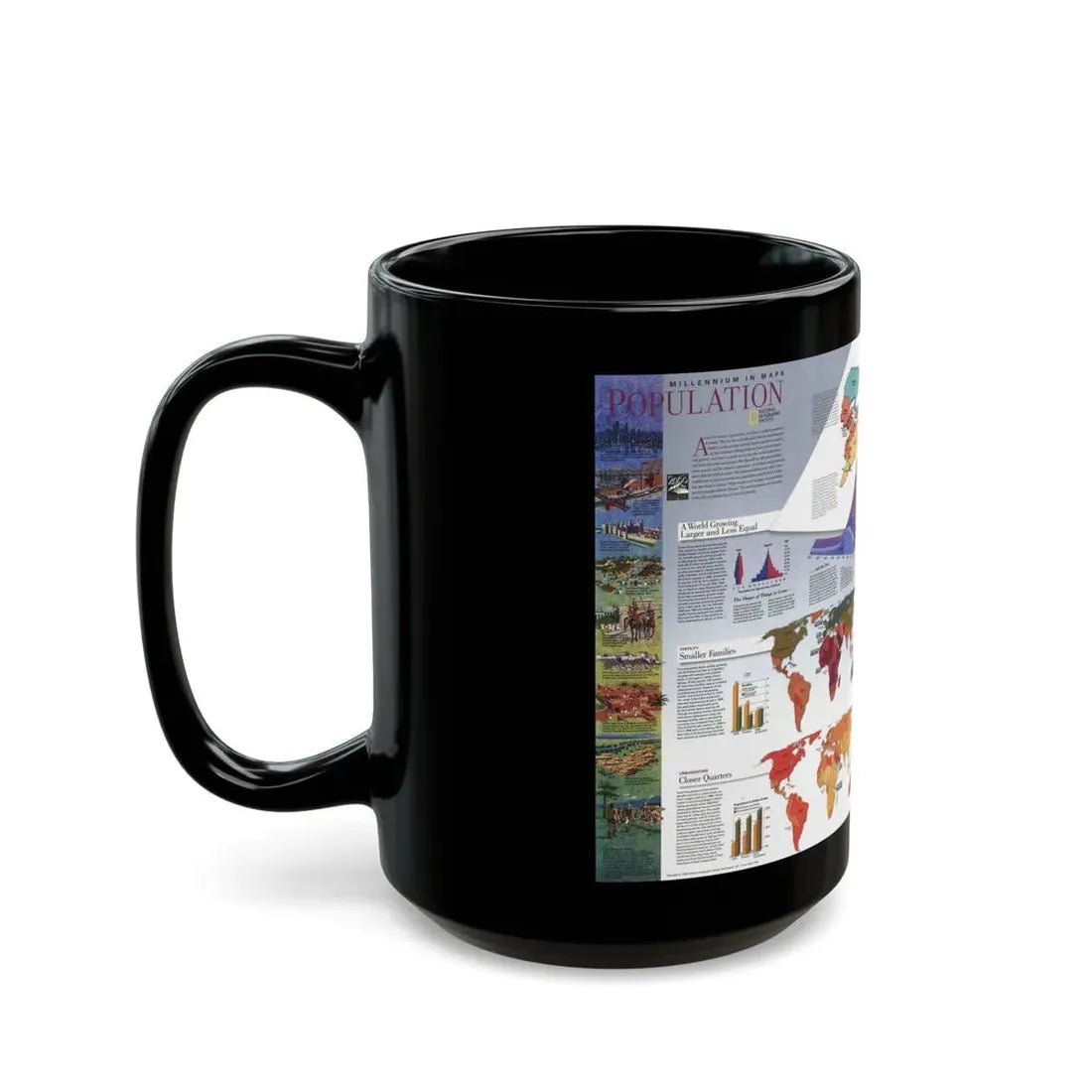 World Map - Population (1998) (Map) Black Coffee Mug - Go Mug Yourself