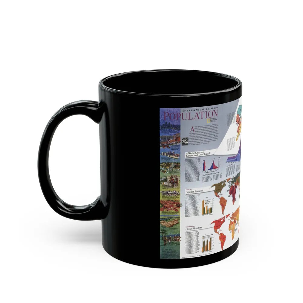 World Map - Population (1998) (Map) Black Coffee Mug-Go Mug Yourself