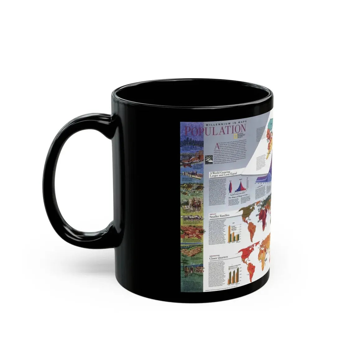 World Map - Population (1998) (Map) Black Coffee Mug - Go Mug Yourself