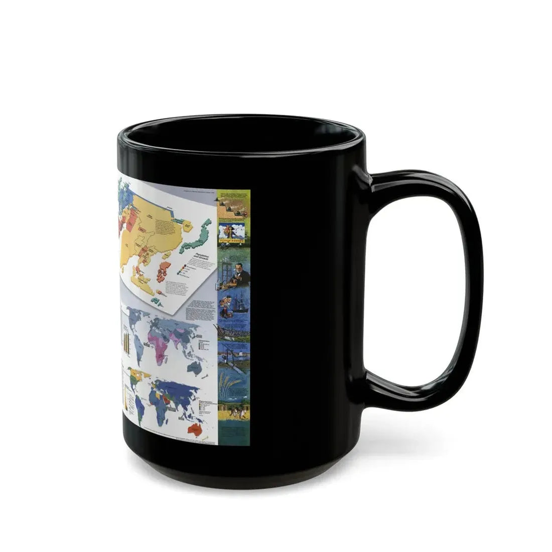 World Map - Population (1998) (Map) Black Coffee Mug - Go Mug Yourself