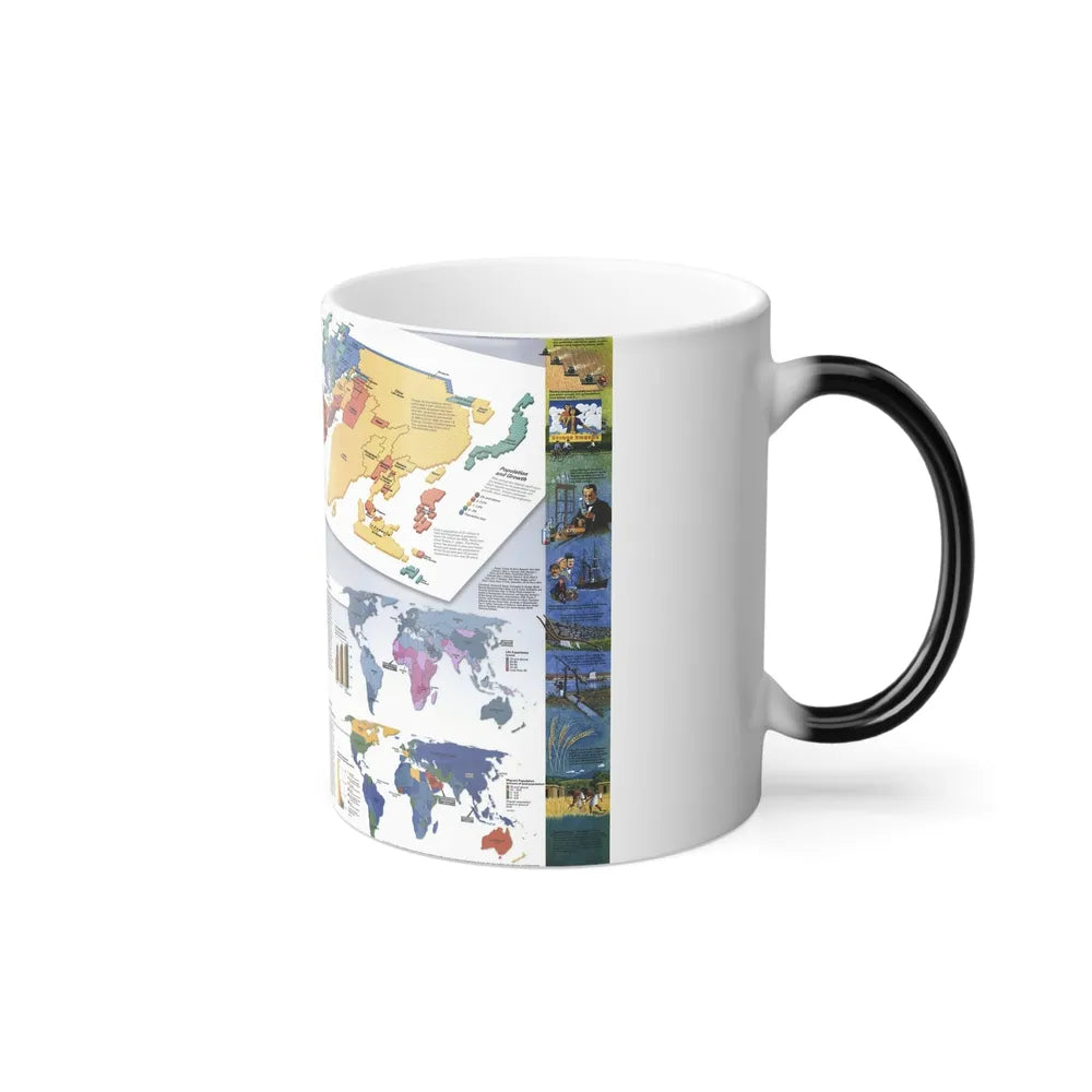 World Map - Population (1998) (Map) Color Changing Mug 11oz-Go Mug Yourself