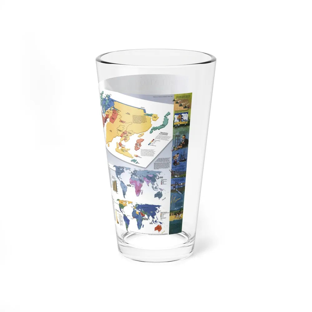 World Map - Population (1998) (Map) Pint Glass 16oz-Go Mug Yourself