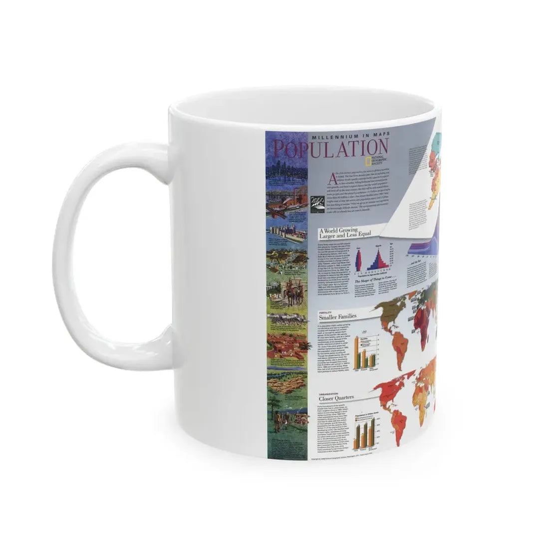 World Map - Population (1998) (Map) White Coffee Mug - Go Mug Yourself
