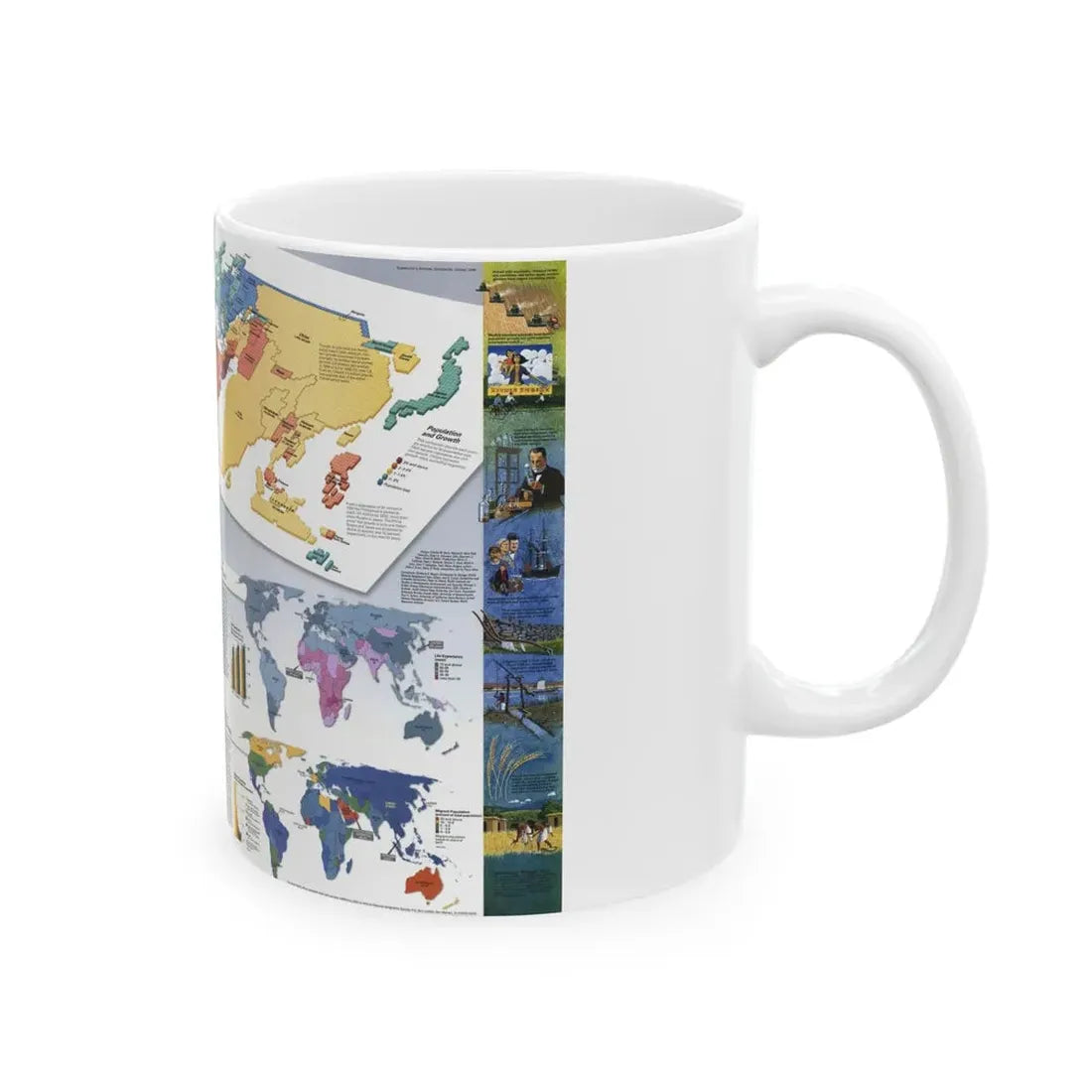 World Map - Population (1998) (Map) White Coffee Mug - Go Mug Yourself