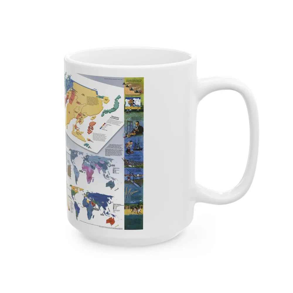 World Map - Population (1998) (Map) White Coffee Mug-Go Mug Yourself