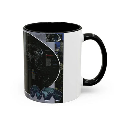 World Map - Population and Resources (1998) (Map) Accent Coffee Mug - Go Mug Yourself