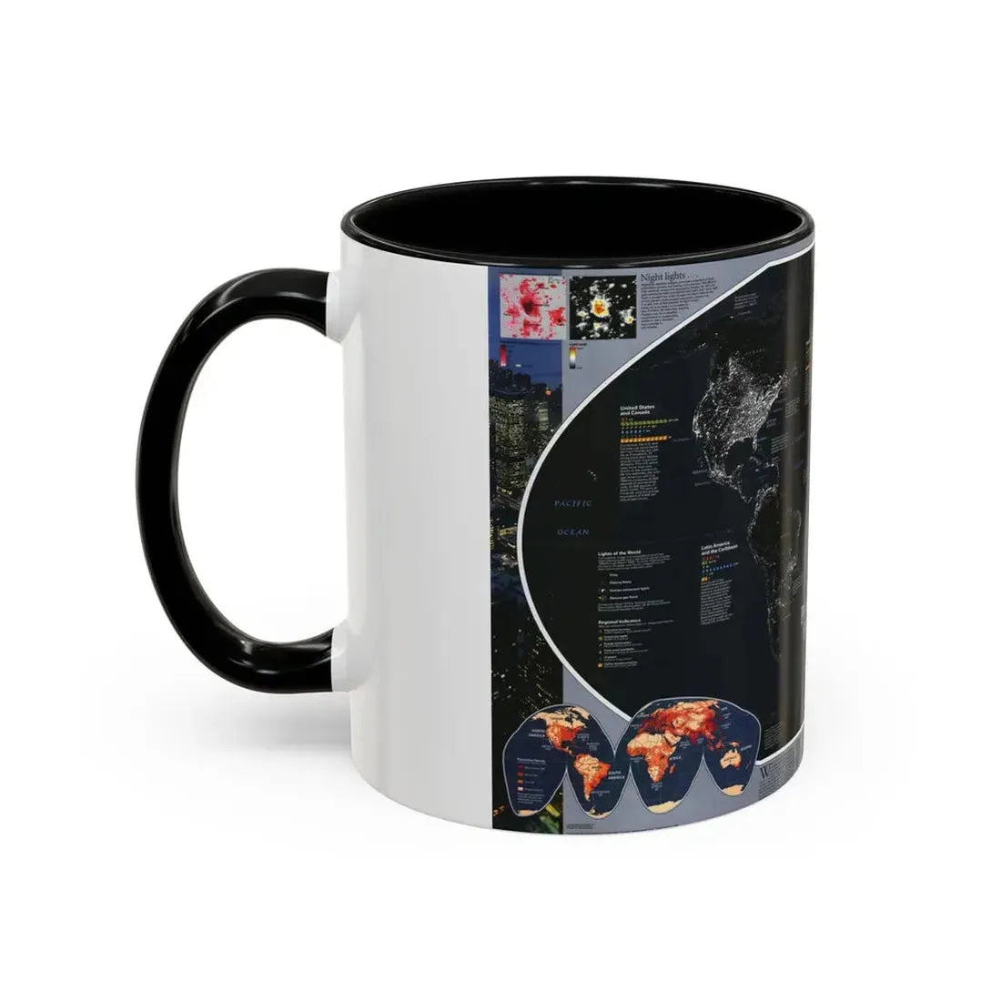 World Map - Population and Resources (1998) (Map) Accent Coffee Mug - Go Mug Yourself