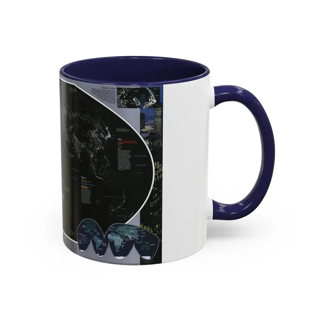 World Map - Population and Resources (1998) (Map) Accent Coffee Mug - Go Mug Yourself