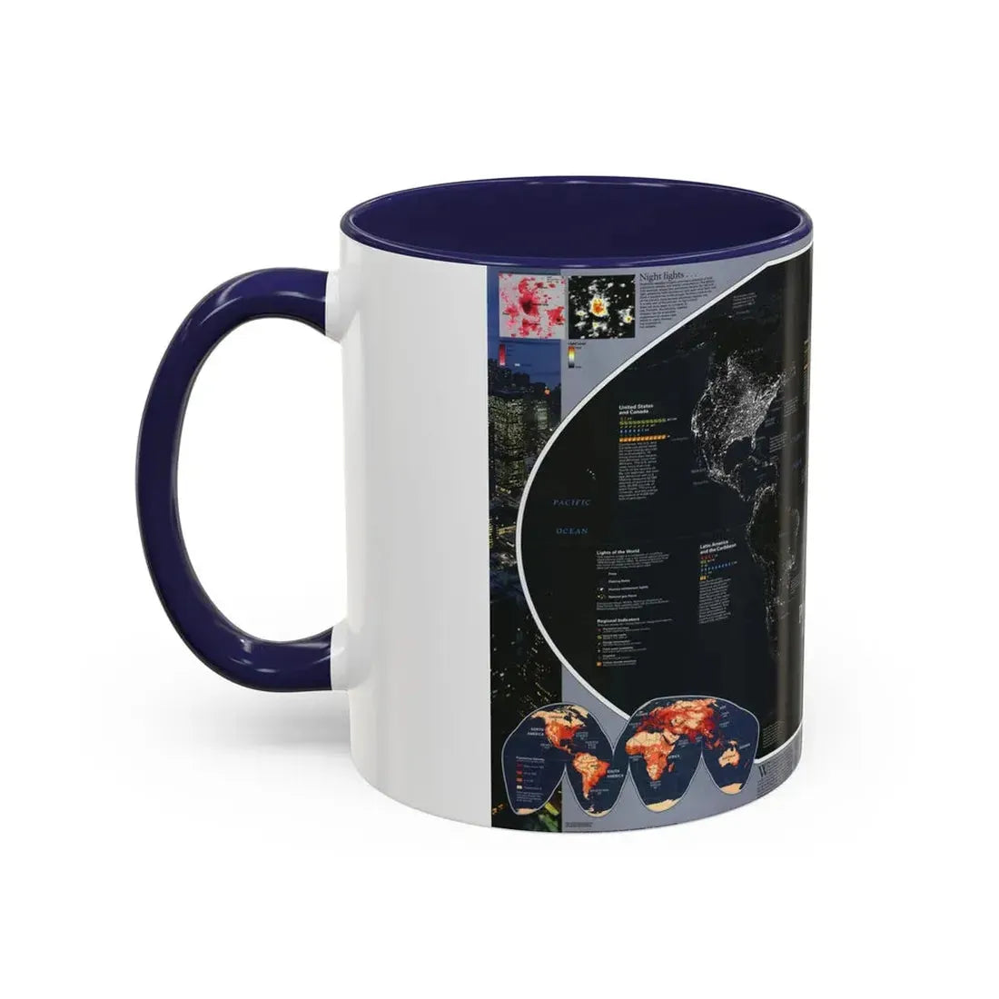 World Map - Population and Resources (1998) (Map) Accent Coffee Mug - Go Mug Yourself