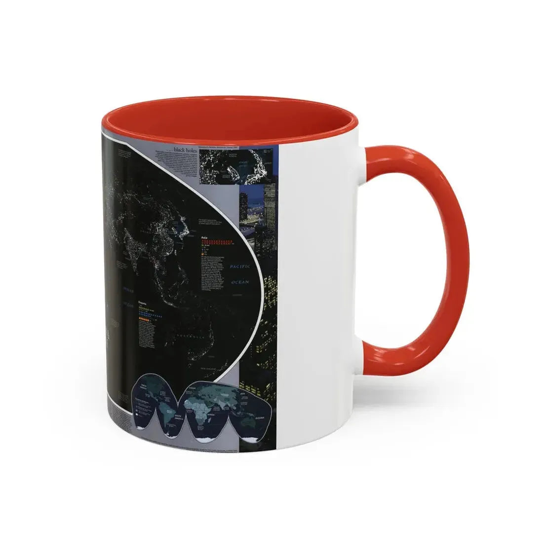 World Map - Population and Resources (1998) (Map) Accent Coffee Mug - Go Mug Yourself