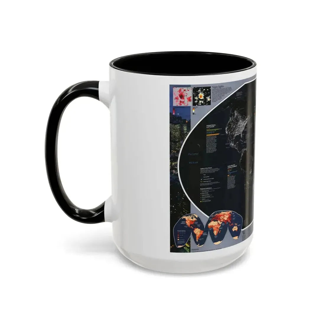 World Map - Population and Resources (1998) (Map) Accent Coffee Mug - Go Mug Yourself