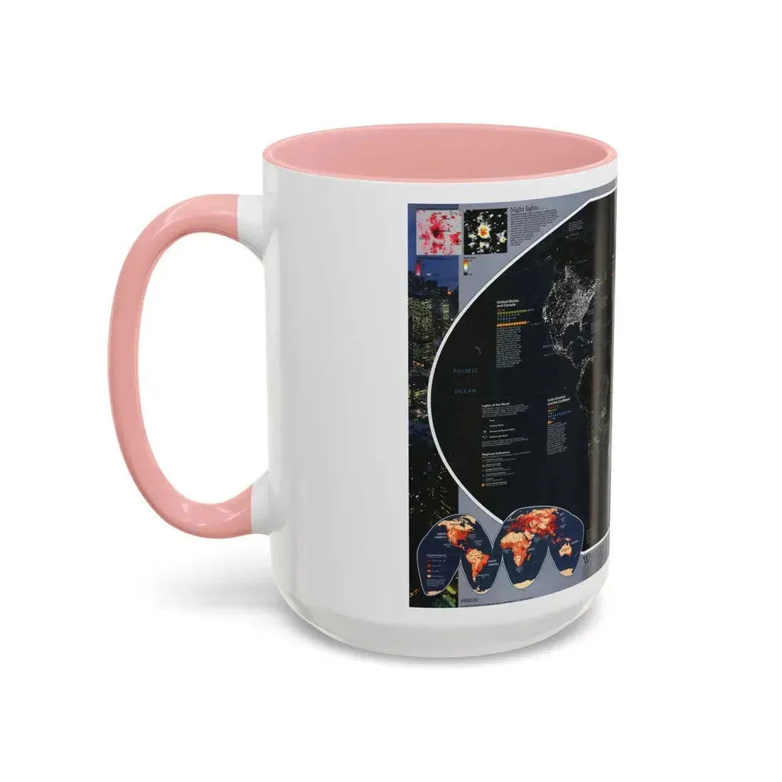 World Map - Population and Resources (1998) (Map) Accent Coffee Mug - Go Mug Yourself