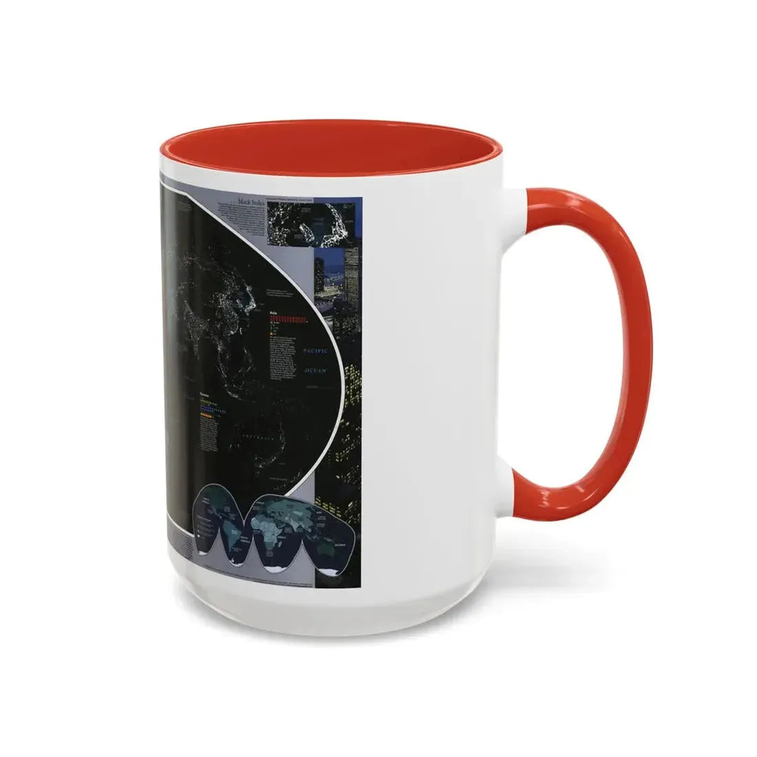 World Map - Population and Resources (1998) (Map) Accent Coffee Mug - Go Mug Yourself