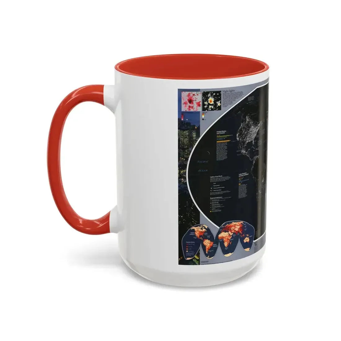 World Map - Population and Resources (1998) (Map) Accent Coffee Mug - Go Mug Yourself