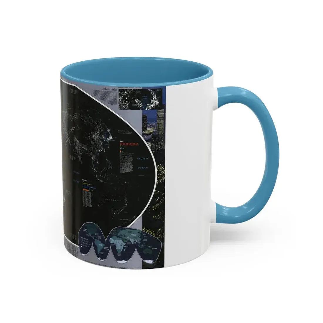 World Map - Population and Resources (1998) (Map) Accent Coffee Mug - Go Mug Yourself