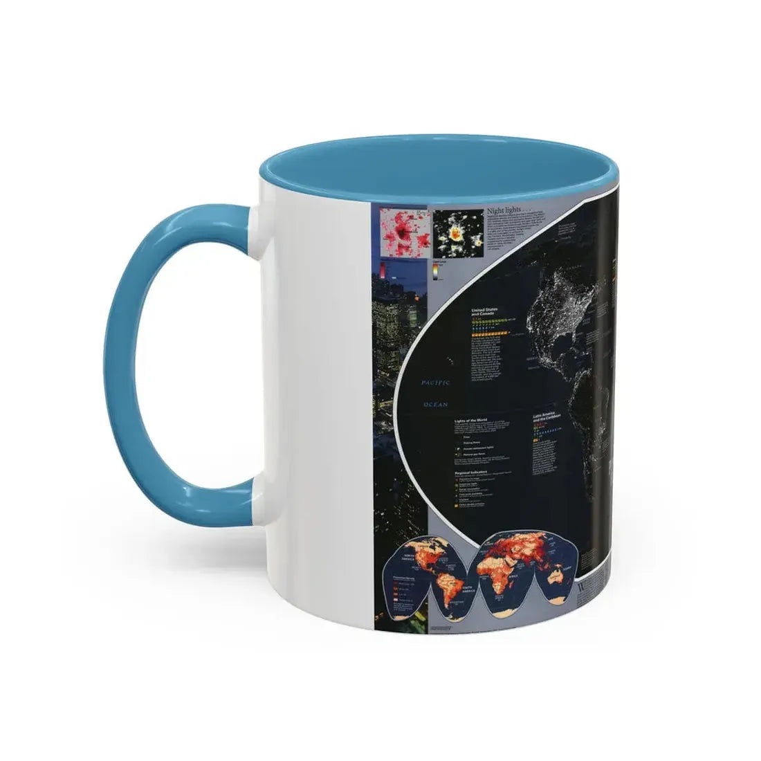 World Map - Population and Resources (1998) (Map) Accent Coffee Mug - Go Mug Yourself