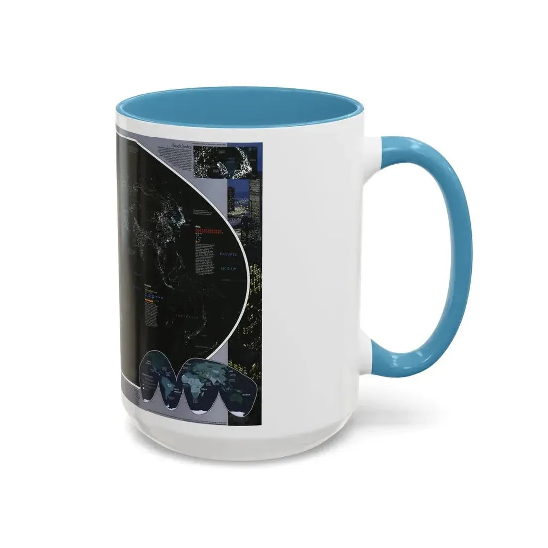 World Map - Population and Resources (1998) (Map) Accent Coffee Mug - Go Mug Yourself