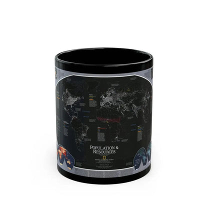 World Map - Population and Resources (1998) (Map) Black Coffee Mug 11oz - Go Mug Yourself