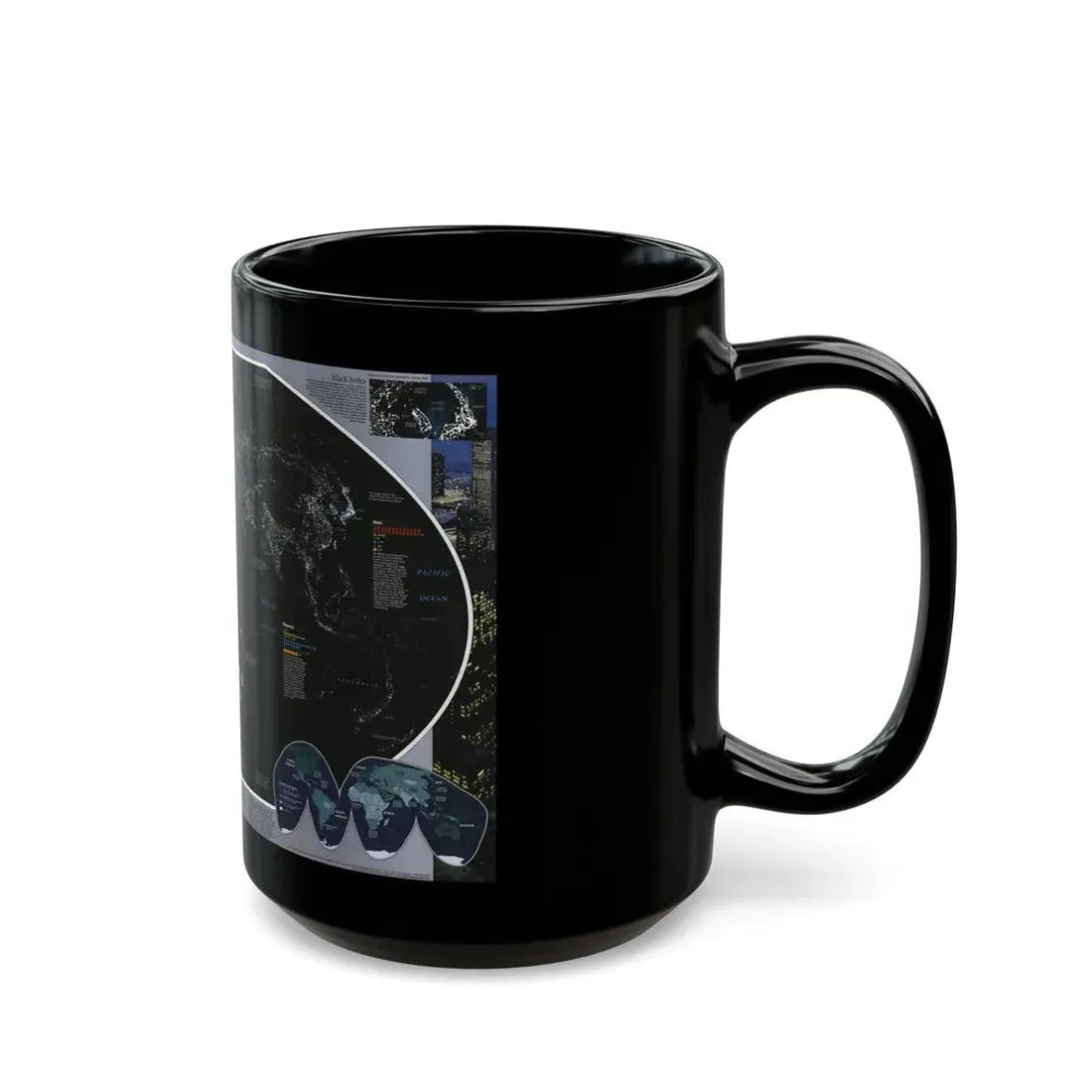World Map - Population and Resources (1998) (Map) Black Coffee Mug - Go Mug Yourself