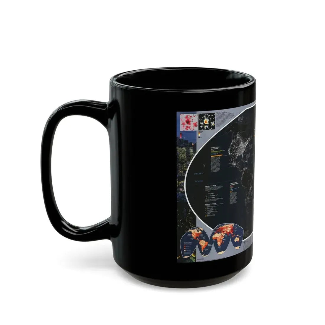 World Map - Population and Resources (1998) (Map) Black Coffee Mug - Go Mug Yourself
