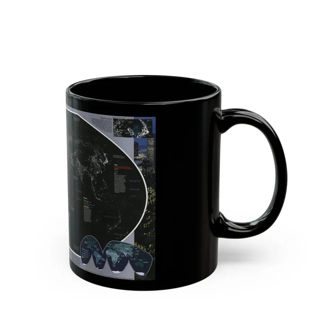 World Map - Population and Resources (1998) (Map) Black Coffee Mug - Go Mug Yourself