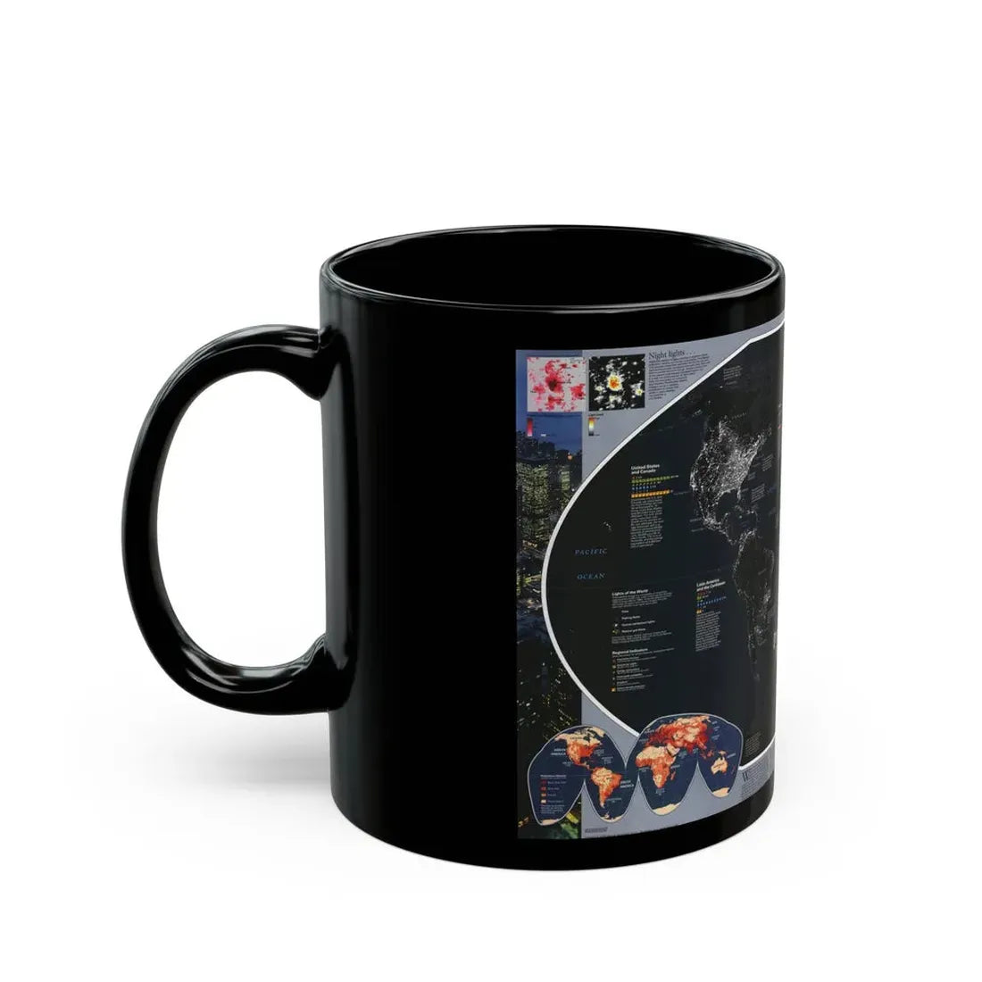 World Map - Population and Resources (1998) (Map) Black Coffee Mug - Go Mug Yourself