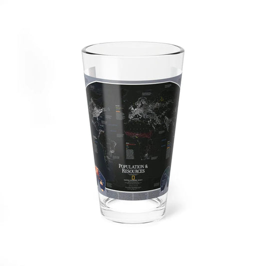 World Map - Population and Resources (1998) (Map) Pint Glass 16oz-16oz-Go Mug Yourself