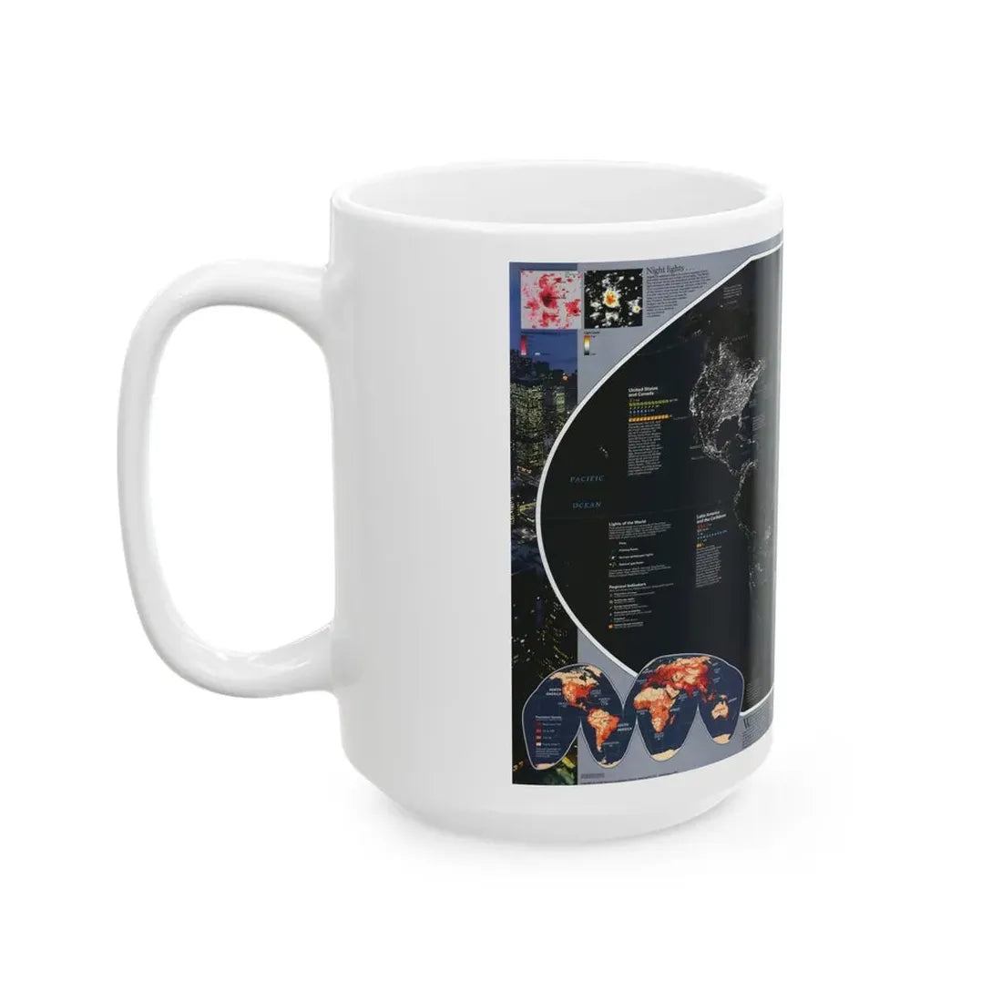 World Map - Population and Resources (1998) (Map) White Coffee Mug - Go Mug Yourself