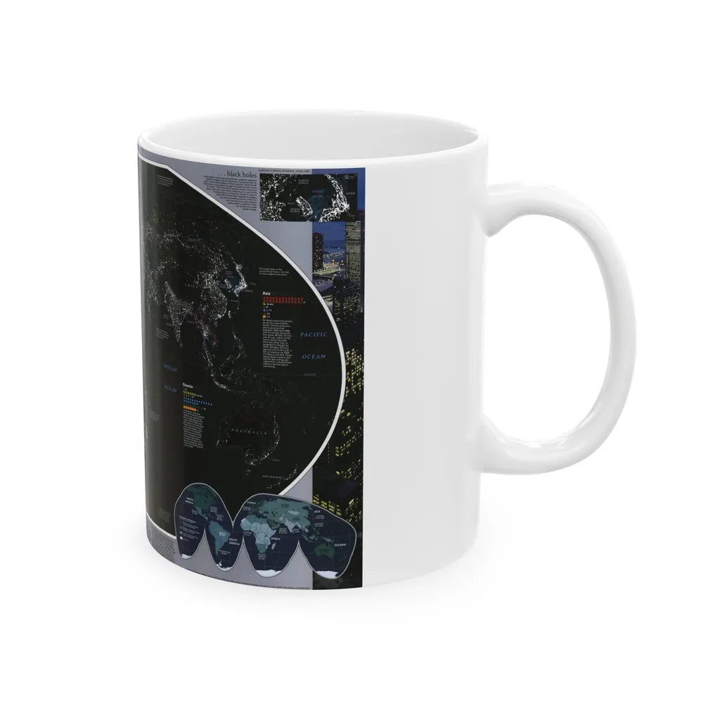 World Map - Population and Resources (1998) (Map) White Coffee Mug-Go Mug Yourself