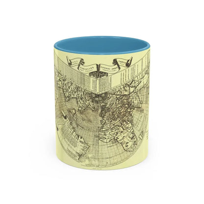 World Map - Ruysch (1508) (Map) Accent Coffee Mug 11oz Light Blue - Go Mug Yourself